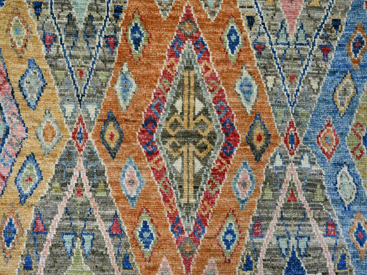 7'10" x 9'6" New Hand Knotted Grey Wool Rectangle Oriental Rug - MOA10221053