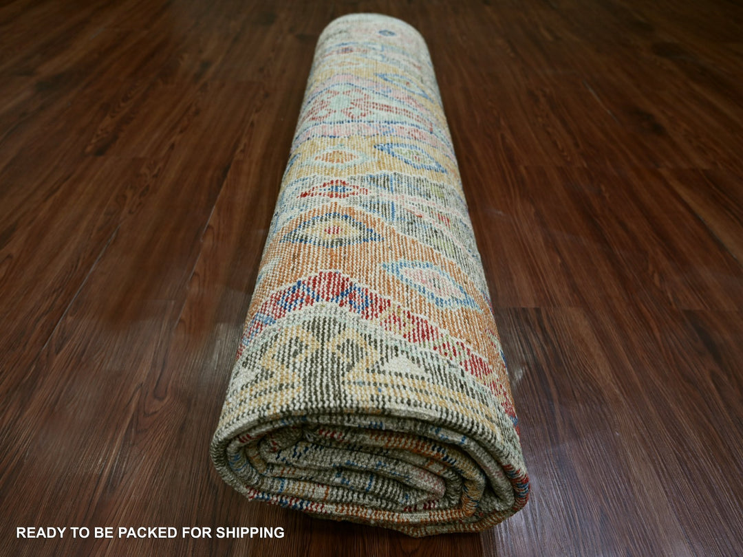 7'10" x 9'6" New Hand Knotted Grey Wool Rectangle Oriental Rug - MOA10221053