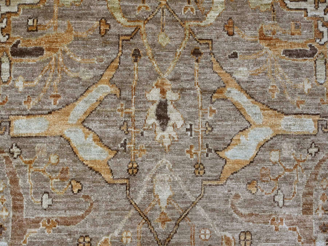 9'1" x 12'2" New Hand Knotted Grey Wool Rectangle Oriental Rug - MOA10221054