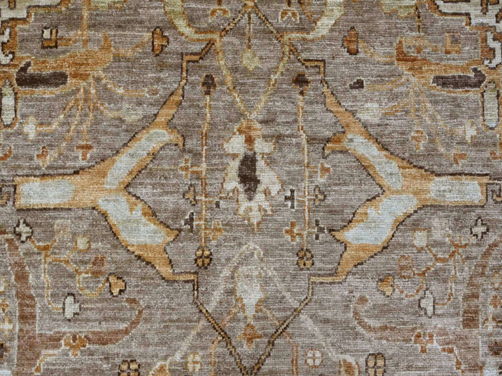 9'1" x 12'2" New Hand Knotted Grey Wool Rectangle Oriental Rug - MOA10221054
