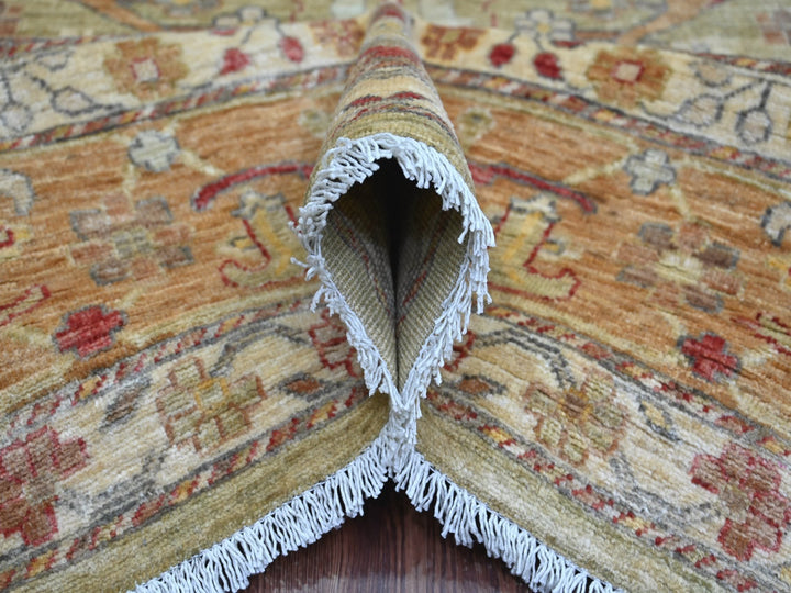8'9" x 11'7" New Hand Knotted Green Wool Rectangle Oriental Rug - MOA10221055