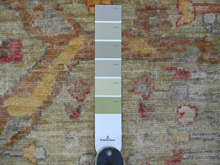 8'9" x 11'7" New Hand Knotted Green Wool Rectangle Oriental Rug - MOA10221055