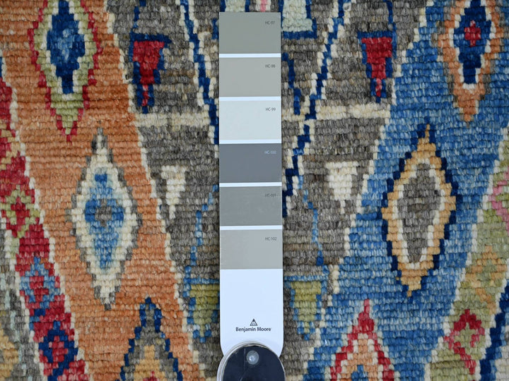 8'8" x 11'5" New Hand Knotted Grey Wool Rectangle Oriental Rug - MOA10221056