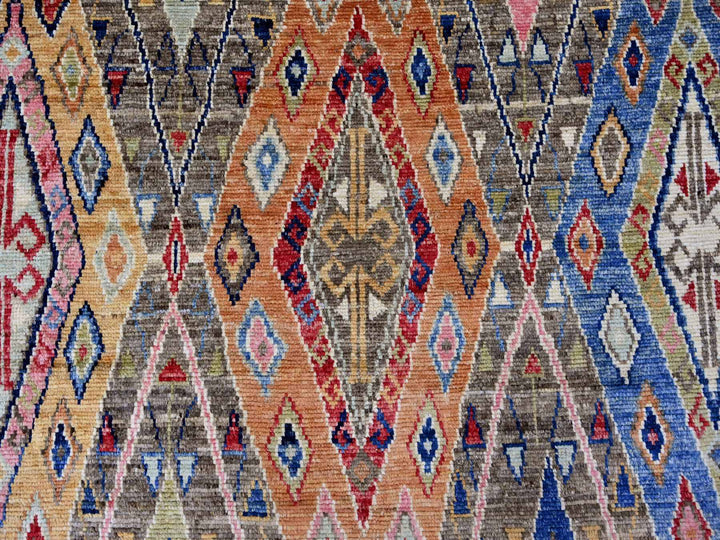 8'8" x 11'5" New Hand Knotted Grey Wool Rectangle Oriental Rug - MOA10221056