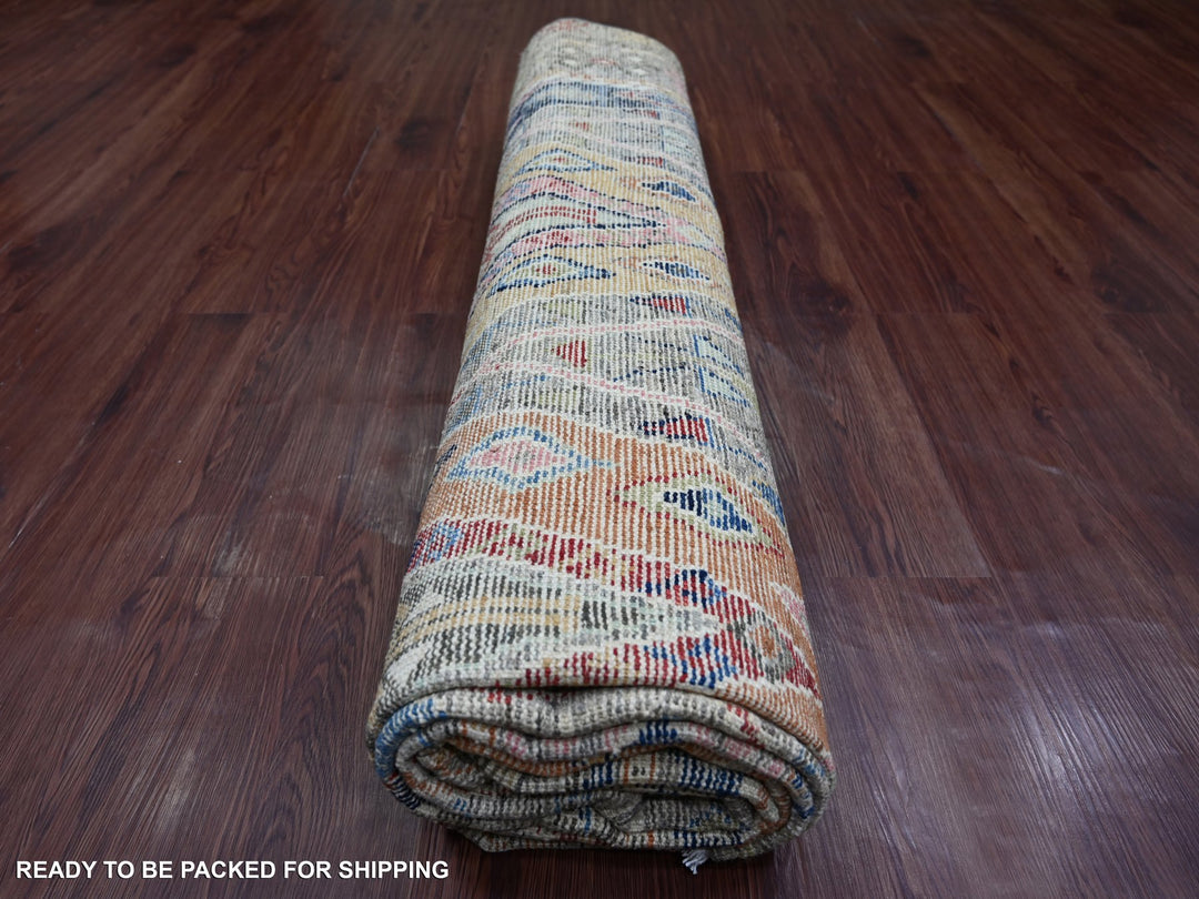 8'8" x 11'5" New Hand Knotted Grey Wool Rectangle Oriental Rug - MOA10221056