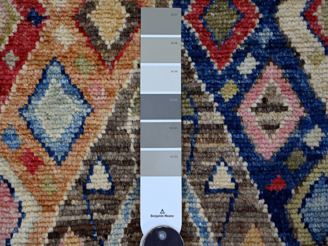 2'11" x 7'10" New Hand Knotted Grey Wool Runner Oriental Rug - MOA10221057