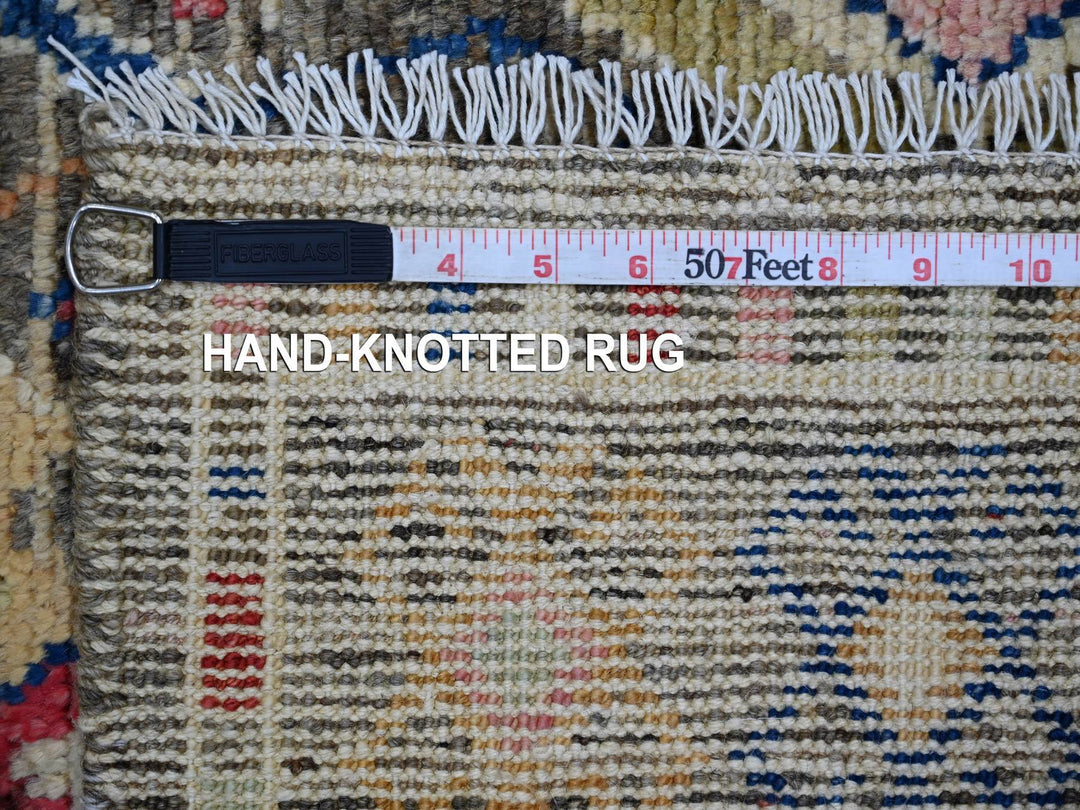2'11" x 7'10" New Hand Knotted Grey Wool Runner Oriental Rug - MOA10221057