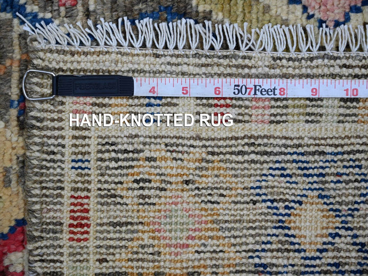 2'11" x 7'10" New Hand Knotted Grey Wool Runner Oriental Rug - MOA10221057