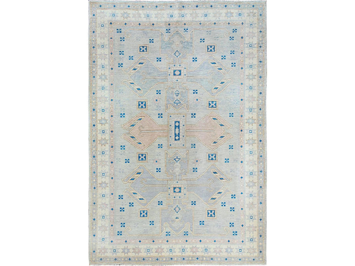 5'10" x 9'1" New Hand Knotted Grey Wool Rectangle Oriental Rug - MOA1022105