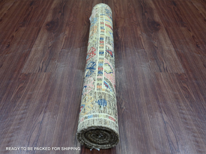 3'0" x 5'10" New Hand Knotted Grey Wool Runner Oriental Rug - MOA10221060