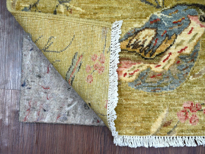 2'2" x 3'0" New Hand Knotted Green Wool Rectangle Oriental Rug - MOA10221066