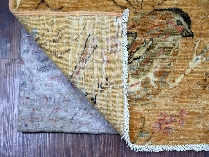 1'11" x 1'11" New Hand Knotted Brown Wool Rectangle Oriental Rug - MOA10221068