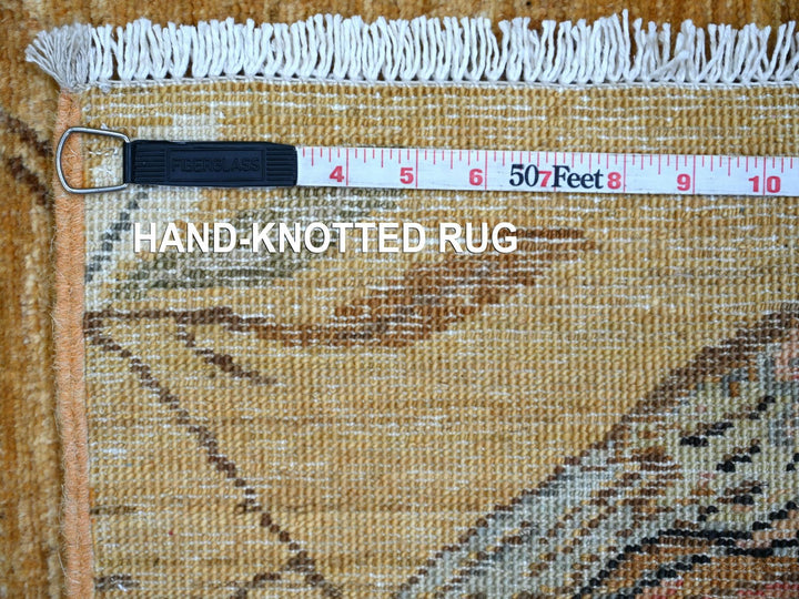 1'11" x 1'11" New Hand Knotted Brown Wool Rectangle Oriental Rug - MOA10221068