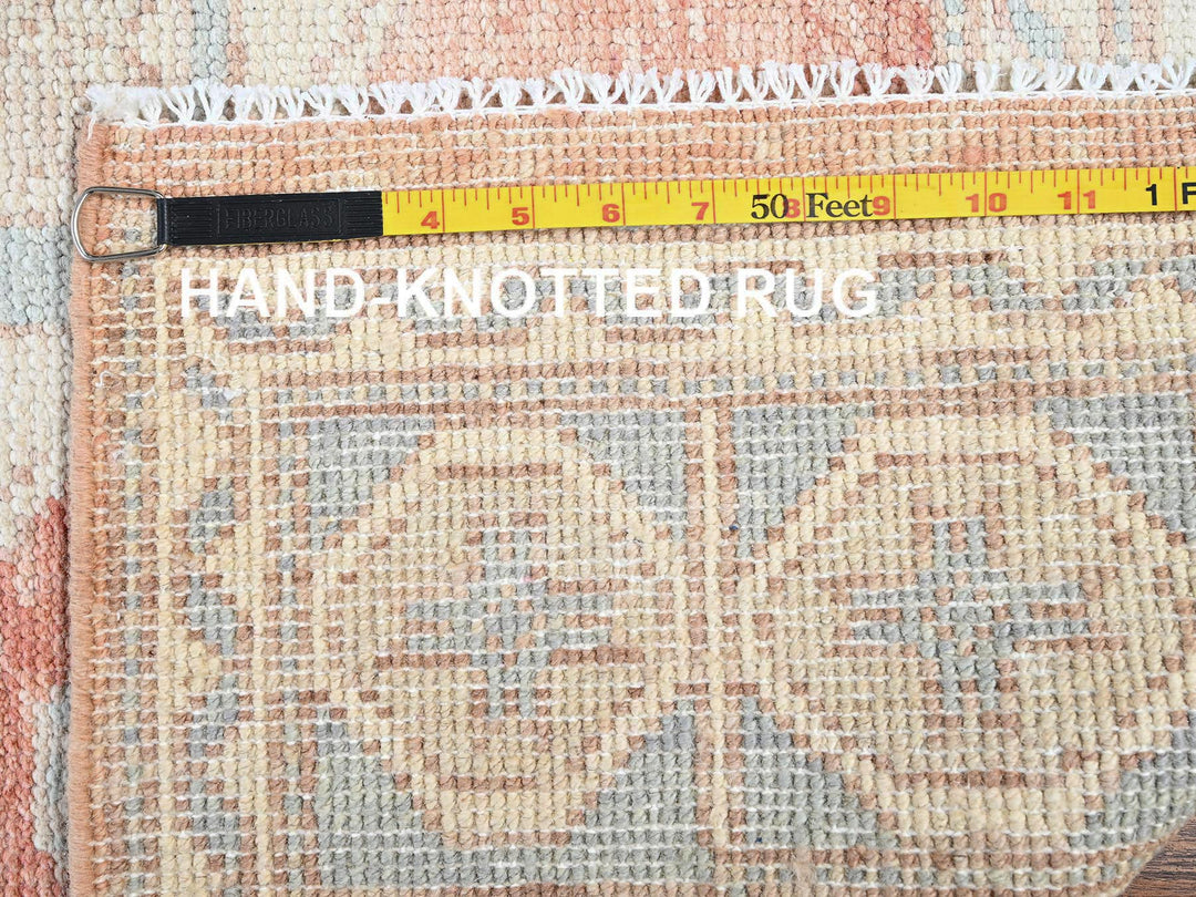 5'0" x 6'9" New Hand Knotted Orange Wool Rectangle Oriental Rug - MOA1022106