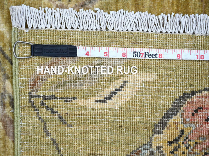1'11" x 3'0" New Hand Knotted Green Wool Rectangle Oriental Rug - MOA10221070