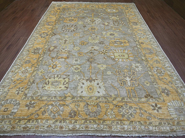 8'9" x 12'0" New Hand Knotted Grey Wool Rectangle Oriental Rug - MOA10221072