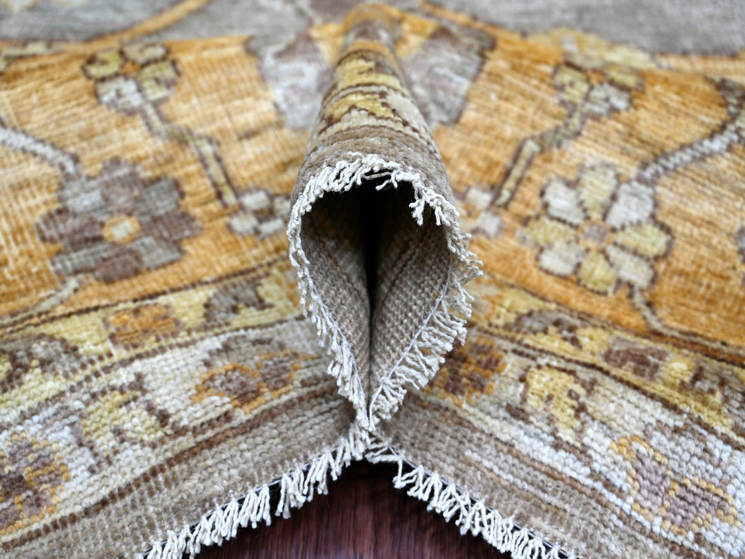 8'9" x 12'0" New Hand Knotted Grey Wool Rectangle Oriental Rug - MOA10221072