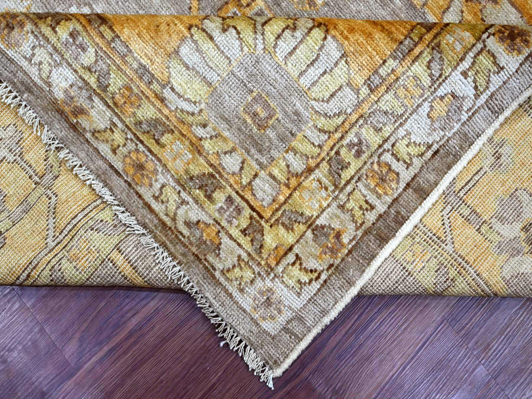 8'9" x 12'0" New Hand Knotted Grey Wool Rectangle Oriental Rug - MOA10221072