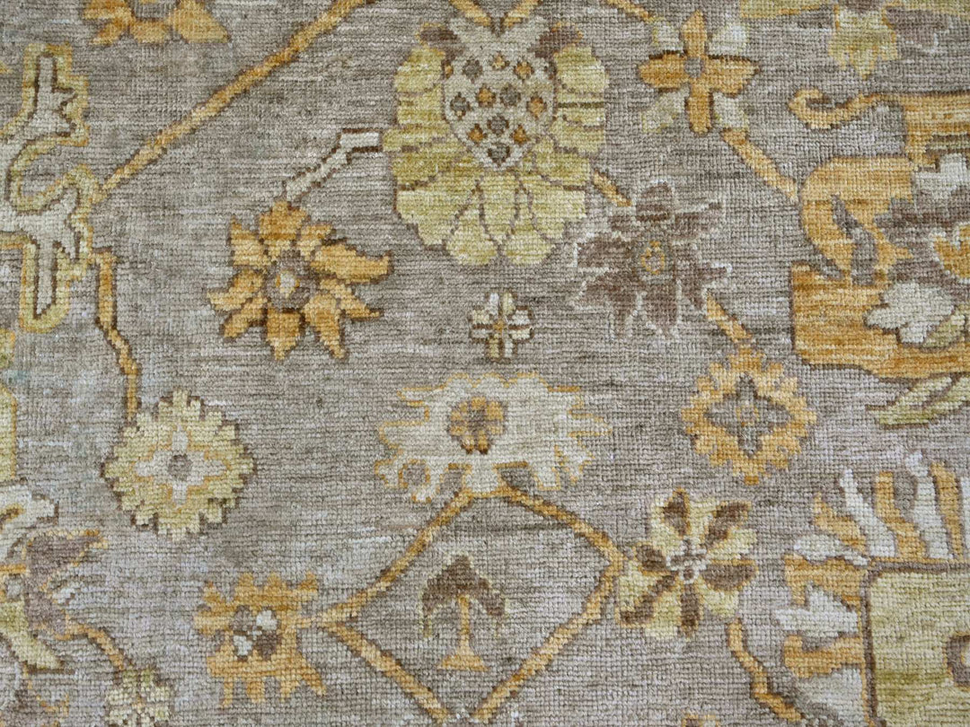 8'9" x 12'0" New Hand Knotted Grey Wool Rectangle Oriental Rug - MOA10221072