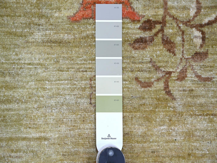 8'10" x 11'7" New Hand Knotted Green Wool Rectangle Oriental Rug - MOA10221073