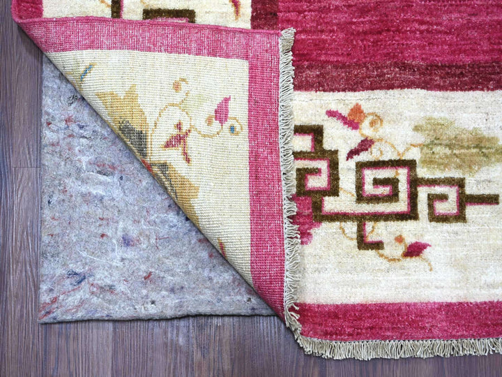 8'2" x 9'9" New Hand Knotted Pink Wool Rectangle Oriental Rug - MOA10221075