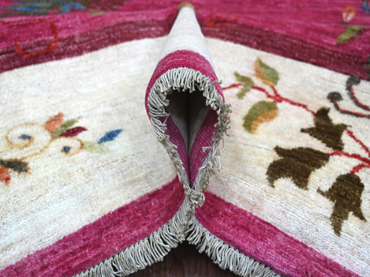 8'2" x 9'9" New Hand Knotted Pink Wool Rectangle Oriental Rug - MOA10221075