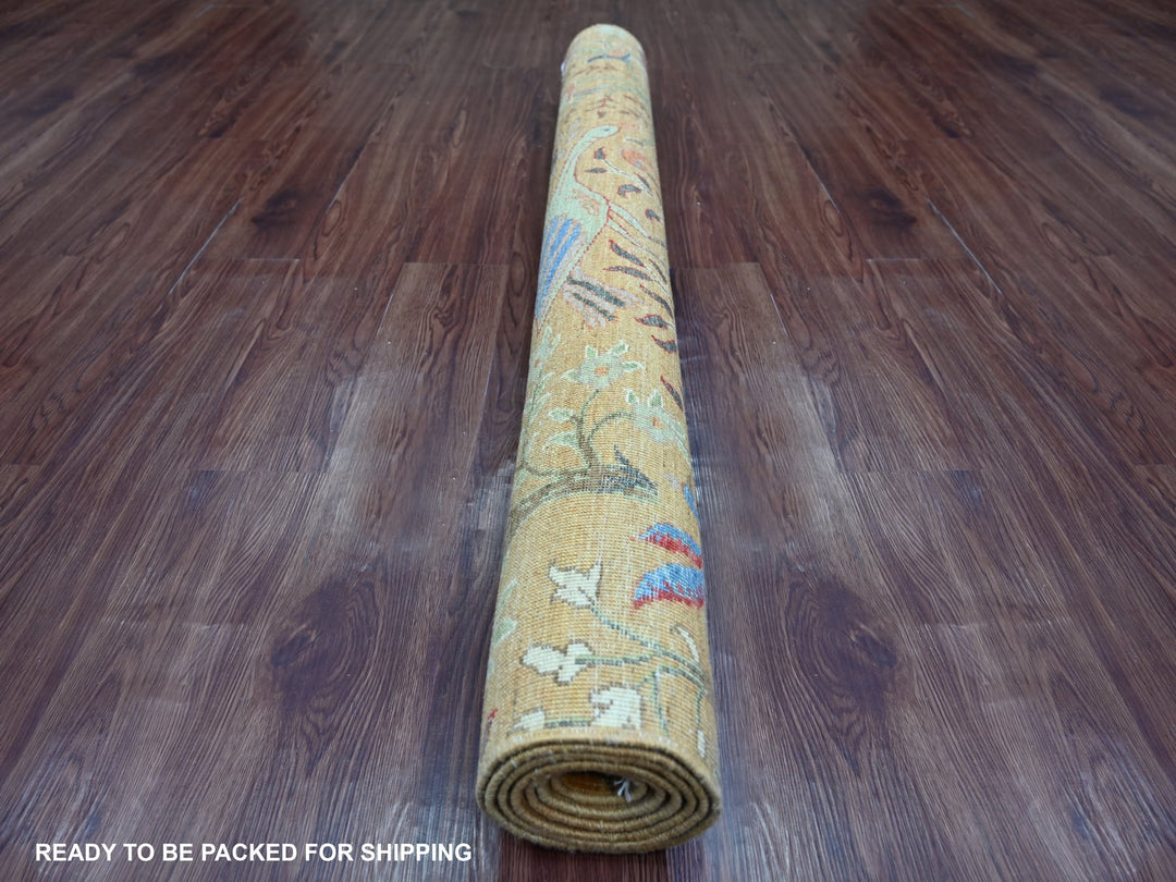 5'0" x 6'11" New Hand Knotted Brown Wool Rectangle Oriental Rug - MOA10221076