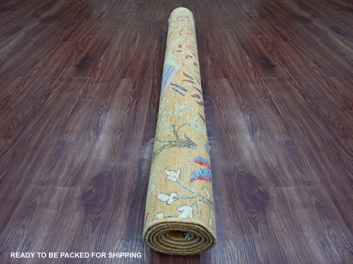 5'0" x 6'11" New Hand Knotted Brown Wool Rectangle Oriental Rug - MOA10221076