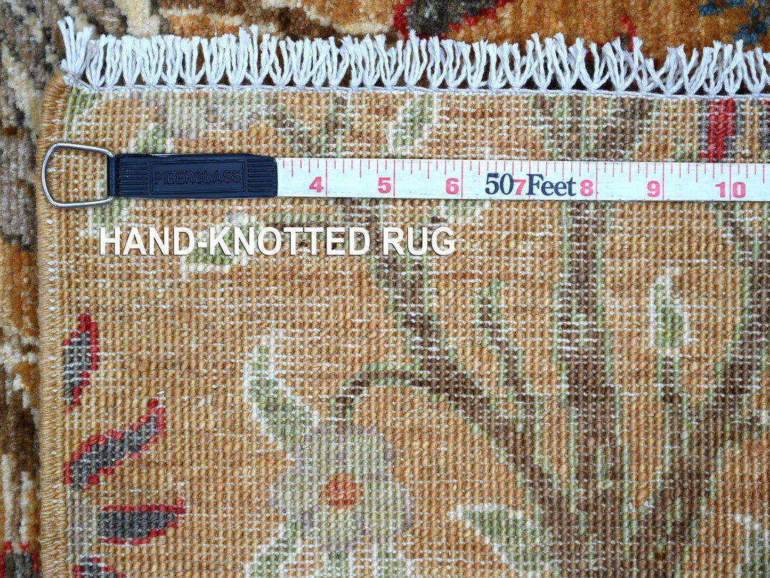 5'0" x 6'11" New Hand Knotted Brown Wool Rectangle Oriental Rug - MOA10221076