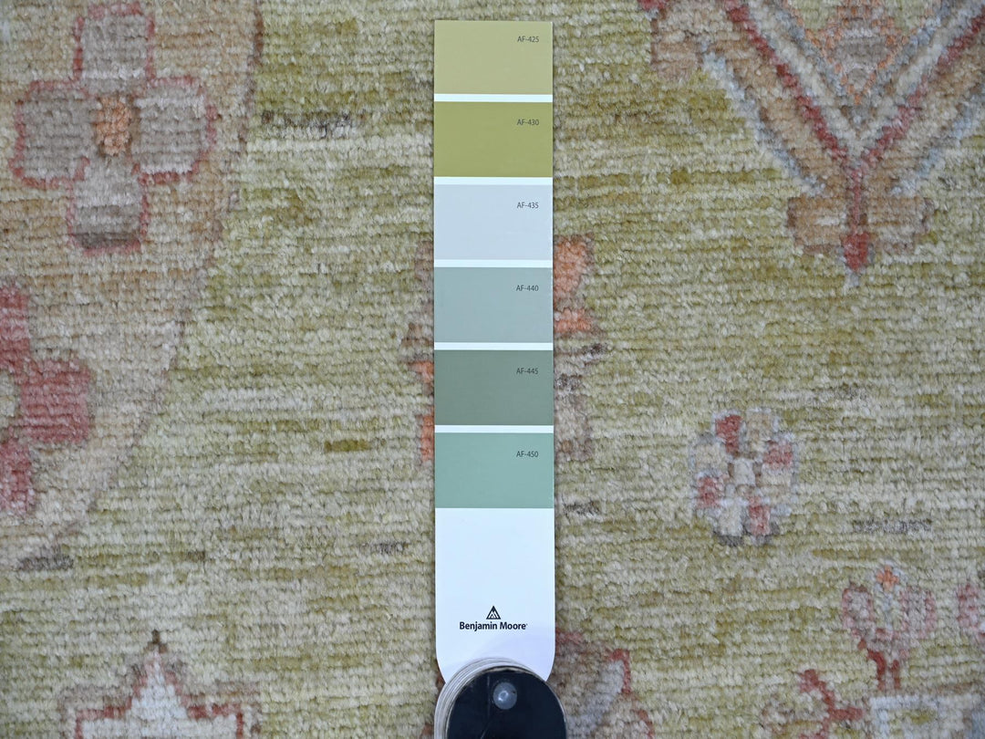 8'8" x 11'9" New Hand Knotted Green Wool Rectangle Oriental Rug - MOA10221077
