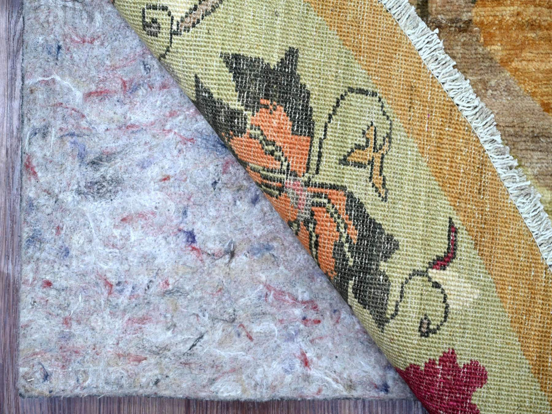 7'10" x 8'0" New Hand Knotted Brown Wool Round Oriental Rug - MOA10221078