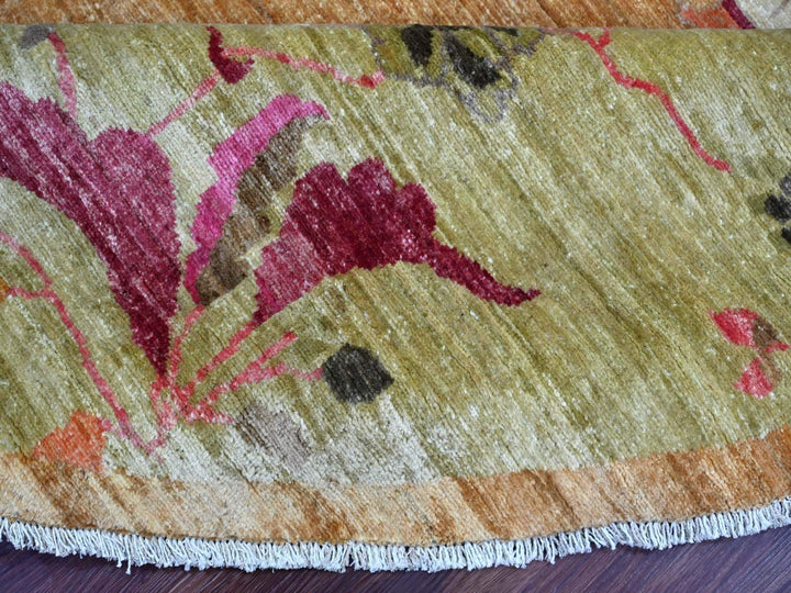 7'10" x 8'0" New Hand Knotted Brown Wool Round Oriental Rug - MOA10221078