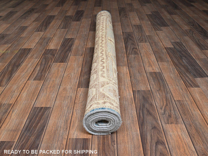 5'0" x 6'9" New Hand Knotted Grey Wool Rectangle Oriental Rug - MOA1022107
