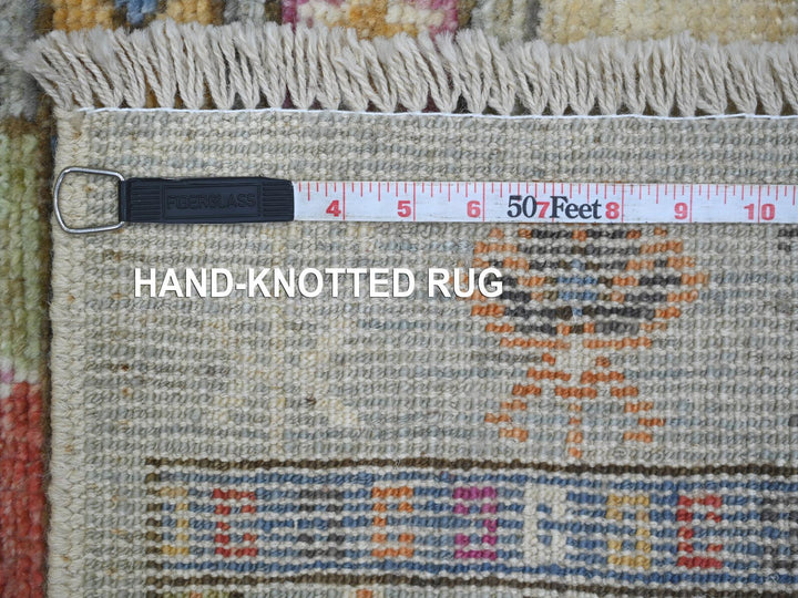 2'8" x 11'8" New Hand Knotted Grey Wool Runner Oriental Rug - MOA10221080