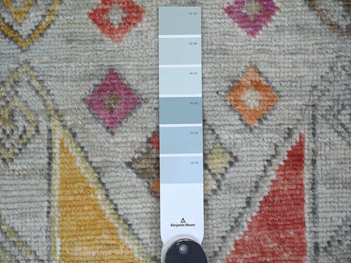 2'7" x 6'0" New Hand Knotted Grey Wool Runner Oriental Rug - MOA10221082