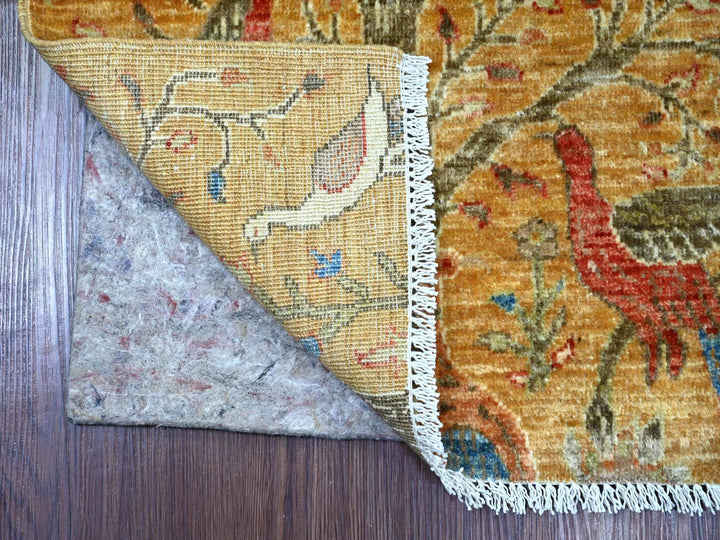 2'0" x 2'11" New Hand Knotted Brown Wool Rectangle Oriental Rug - MOA10221084