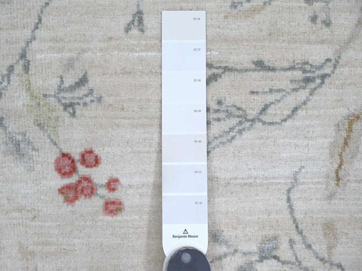 7'9" x 9'8" New Hand Knotted Ivory Wool Rectangle Oriental Rug - MOA10221085