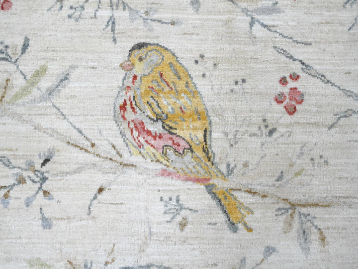 7'9" x 9'8" New Hand Knotted Ivory Wool Rectangle Oriental Rug - MOA10221085