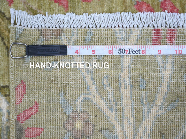 4'11" x 7'0" New Hand Knotted Green Wool Rectangle Oriental Rug - MOA10221087