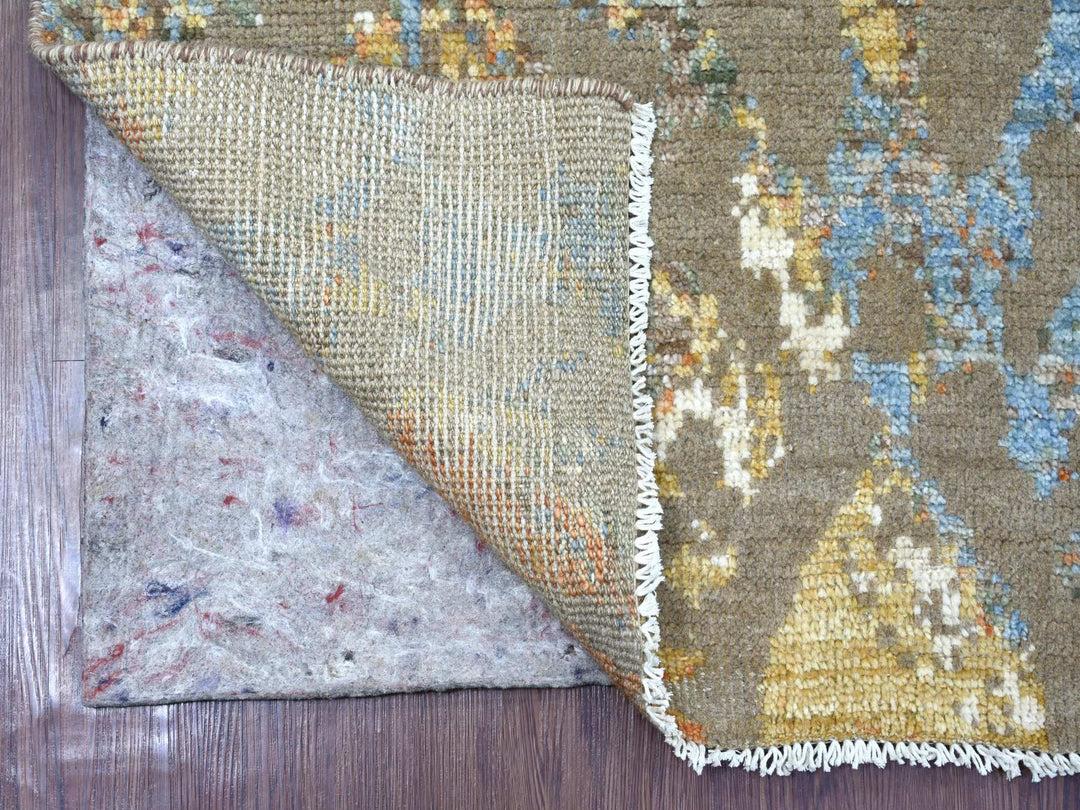 3'8" x 5'10" New Hand Knotted Brown Wool Rectangle Oriental Rug - MOA10221088