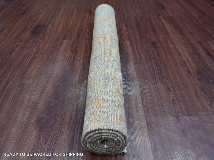 3'8" x 5'10" New Hand Knotted Brown Wool Rectangle Oriental Rug - MOA10221088