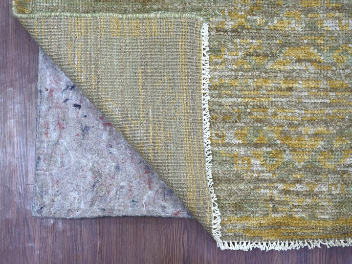 4'0" x 6'3" New Hand Knotted Green Wool Rectangle Oriental Rug - MOA10221089