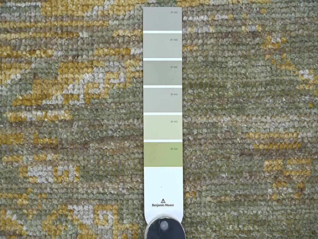 4'0" x 6'3" New Hand Knotted Green Wool Rectangle Oriental Rug - MOA10221089