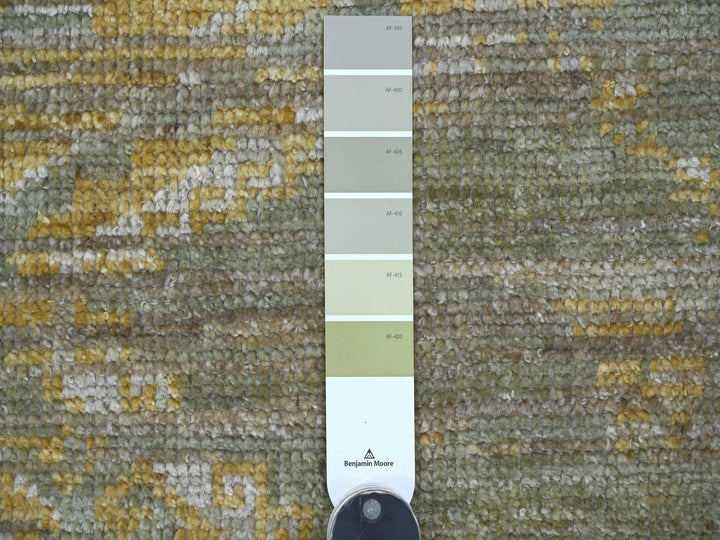 4'0" x 6'3" New Hand Knotted Green Wool Rectangle Oriental Rug - MOA10221089