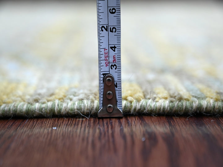 4'0" x 6'3" New Hand Knotted Green Wool Rectangle Oriental Rug - MOA10221089