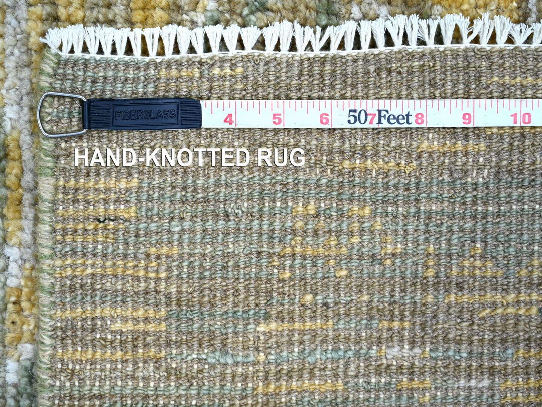 4'0" x 6'3" New Hand Knotted Green Wool Rectangle Oriental Rug - MOA10221089