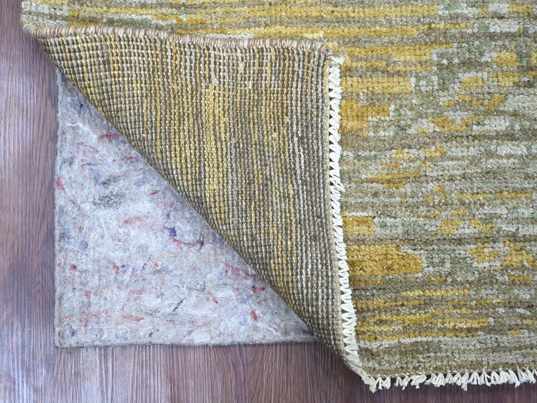 4'1" x 6'1" New Hand Knotted Grey Wool Rectangle Oriental Rug - MOA10221090