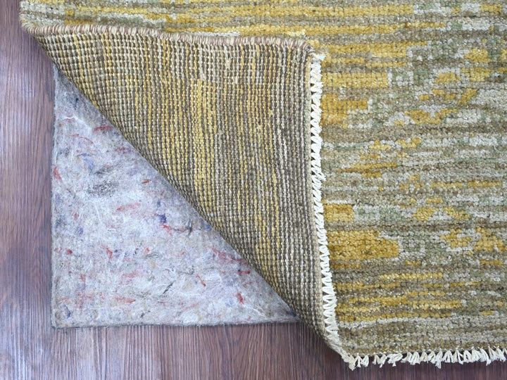 4'1" x 6'1" New Hand Knotted Grey Wool Rectangle Oriental Rug - MOA10221090