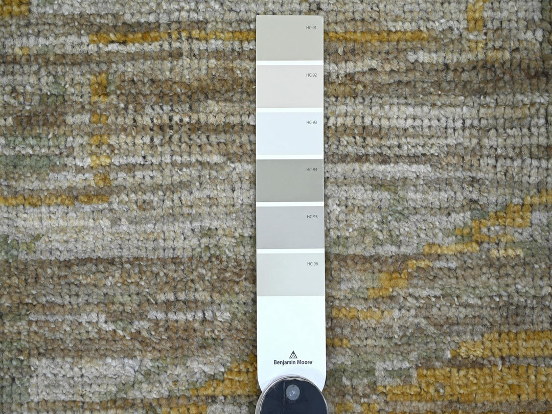 4'1" x 6'1" New Hand Knotted Grey Wool Rectangle Oriental Rug - MOA10221090