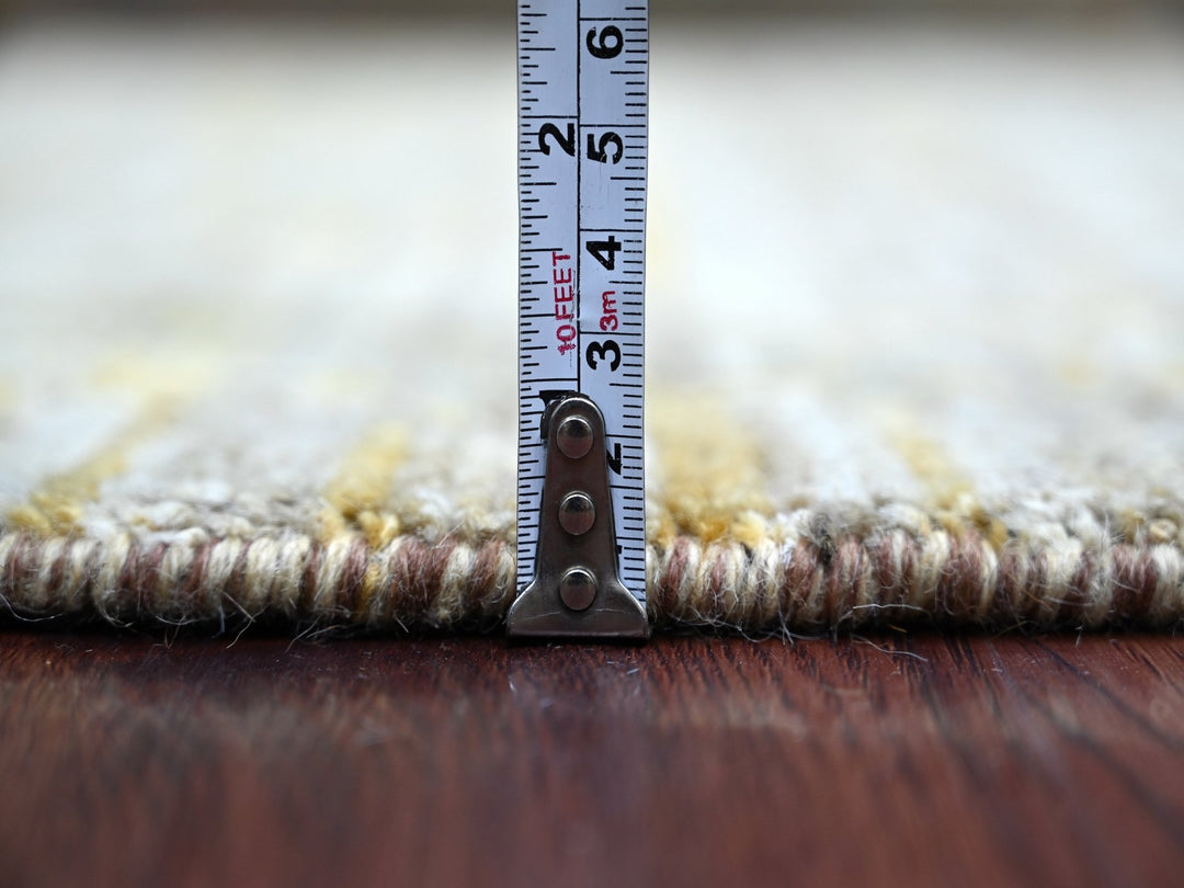 4'1" x 6'1" New Hand Knotted Grey Wool Rectangle Oriental Rug - MOA10221090